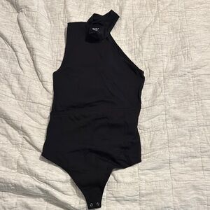 Abercrombie & Fitch Black Bodysuit Asymmetrical Design